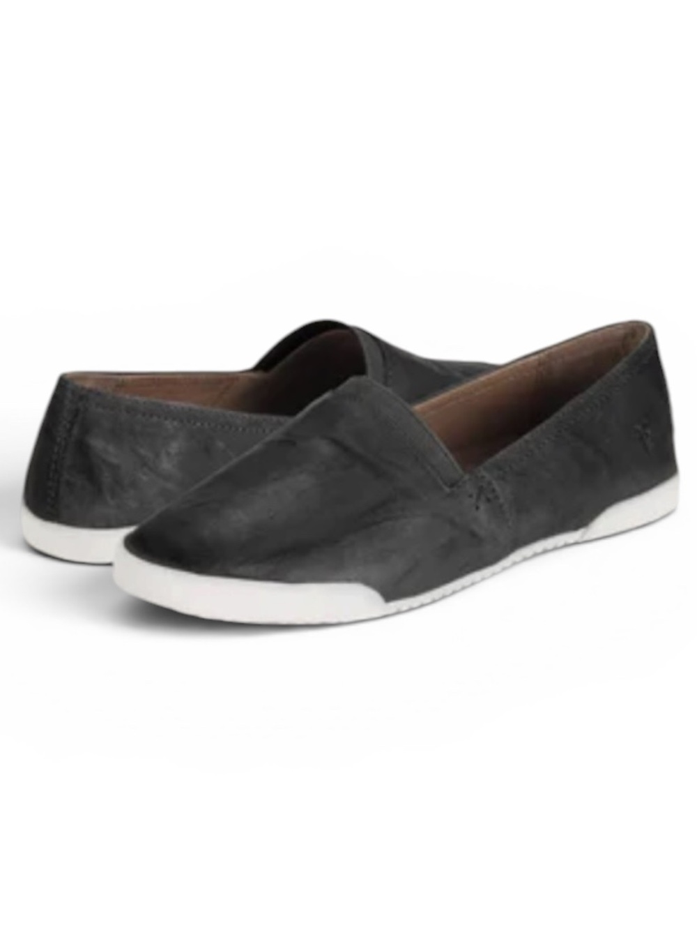 Frye Melanie Black Leather Slip On Loafers